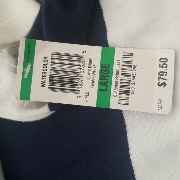 INC International Concepts Layered Look Navy & White Embellished Top - Picture 7 of 8